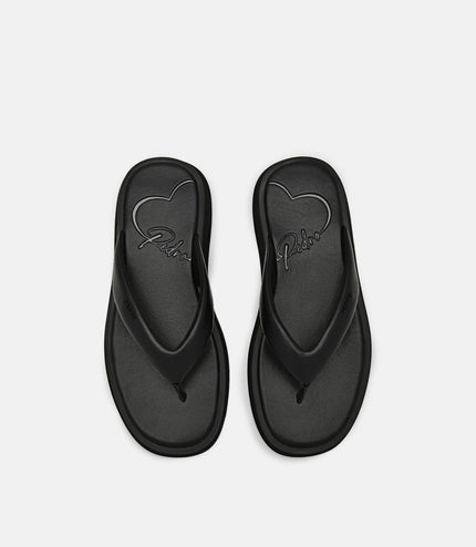 Platform Thong Sandals - Black