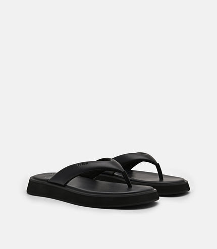 Platform Thong Sandals - Black