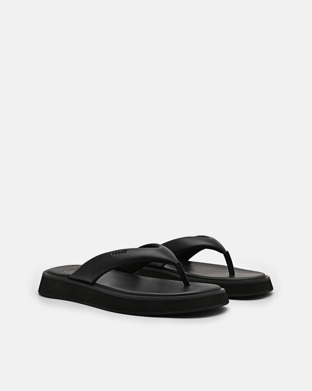 Platform Thong Sandals - Black