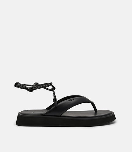 Platform Thong Sandals - Black