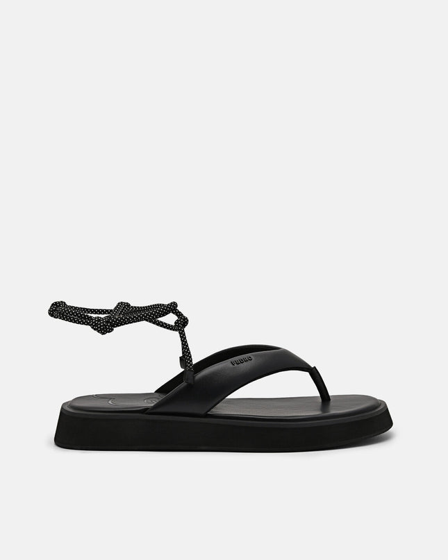 Platform Thong Sandals - Black