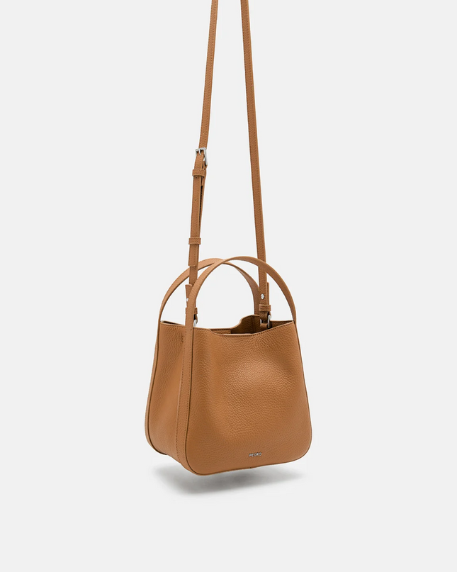Demi Leather Bucket Bag - Cognac