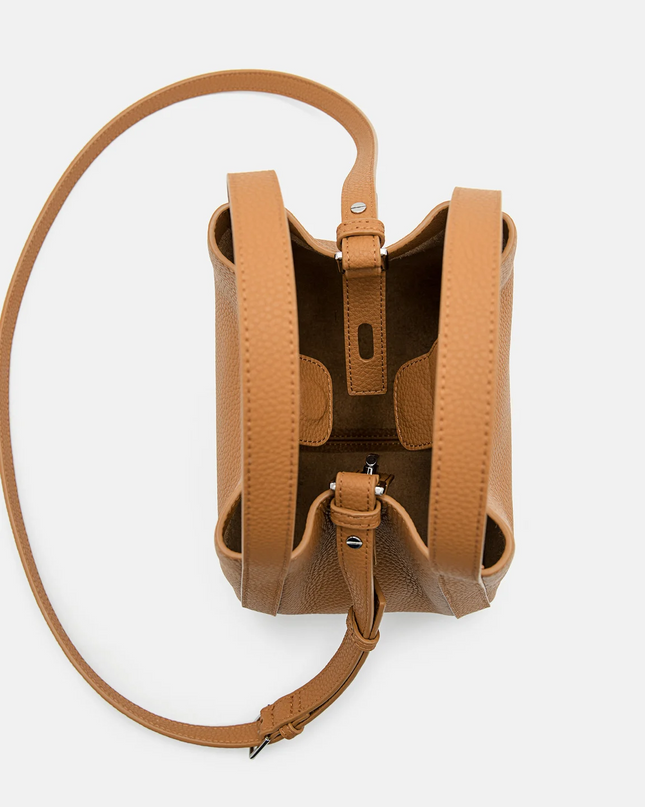 Demi Leather Bucket Bag - Cognac