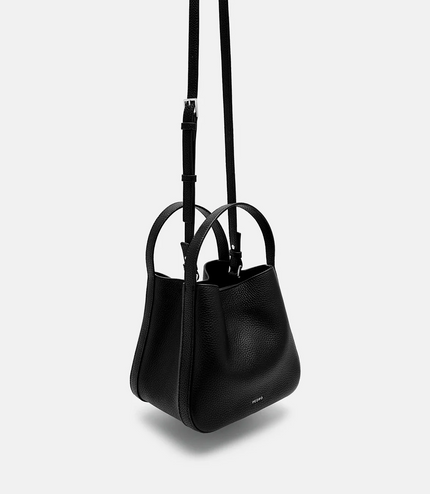 Demi Leather Bucket Bag - Black