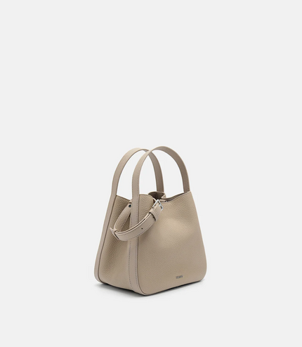 Demi Leather Bucket Bag - Taupe