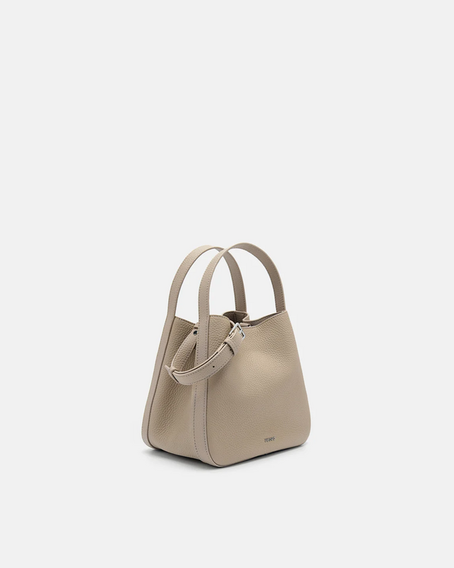 Demi Leather Bucket Bag - Taupe