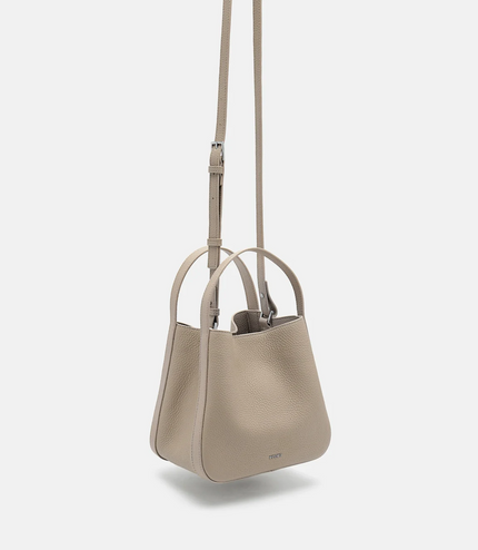 Demi Leather Bucket Bag - Taupe