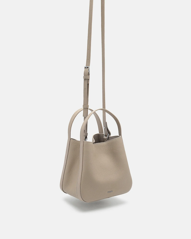 Demi Leather Bucket Bag - Taupe