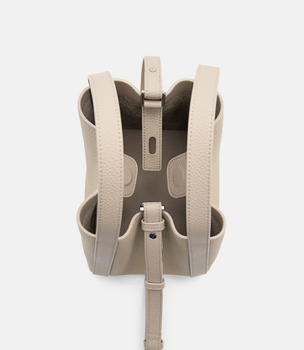 Demi Leather Bucket Bag - Taupe