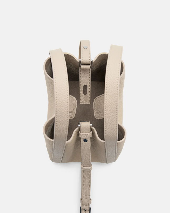 Demi Leather Bucket Bag - Taupe
