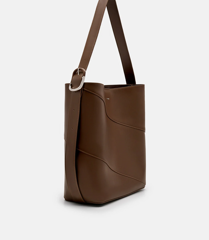 Bridget Oversized Bucket Bag - Dark Brown