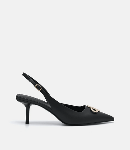 PEDRO Icon Leather Slingback Pumps - Black