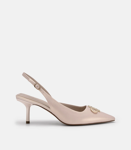 PEDRO Icon Leather Slingback Pumps - Champagne