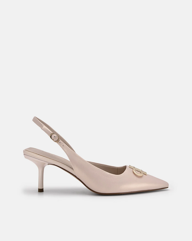 PEDRO Icon Leather Slingback Pumps - Champagne