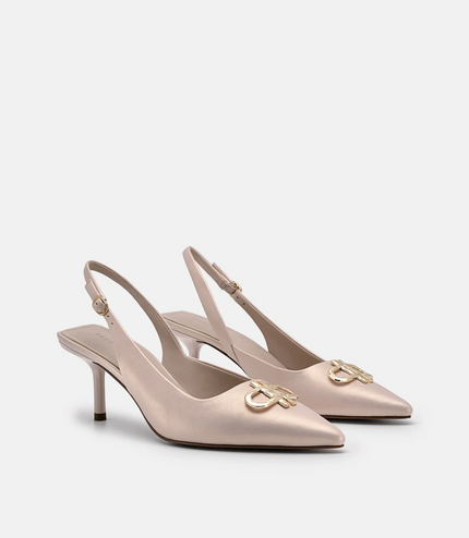 PEDRO Icon Leather Slingback Pumps - Champagne