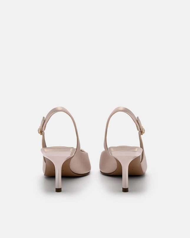PEDRO Icon Leather Slingback Pumps - Champagne