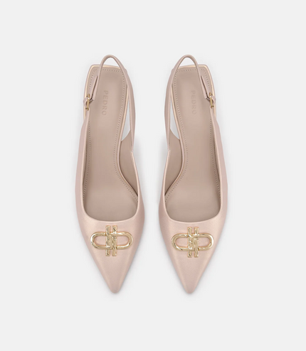 PEDRO Icon Leather Slingback Pumps - Champagne
