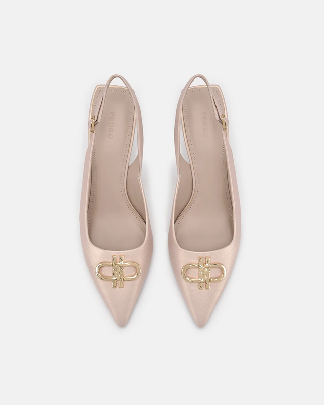 PEDRO Icon Leather Slingback Pumps - Champagne