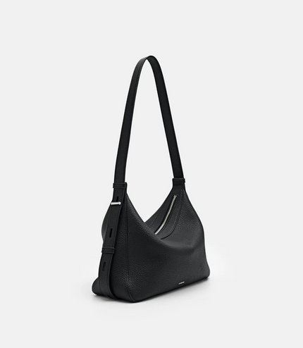 Demi Leather Shoulder Bag - Black