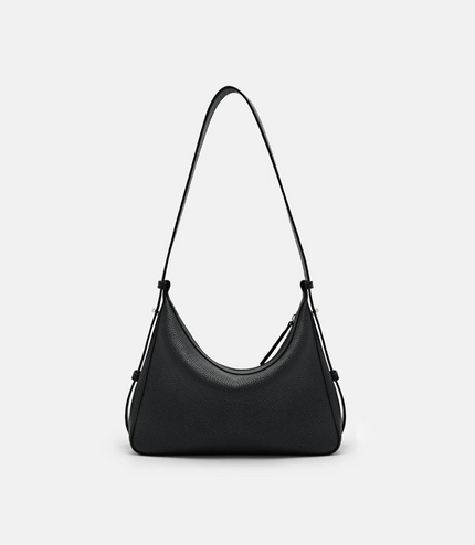 Demi Leather Shoulder Bag - Black