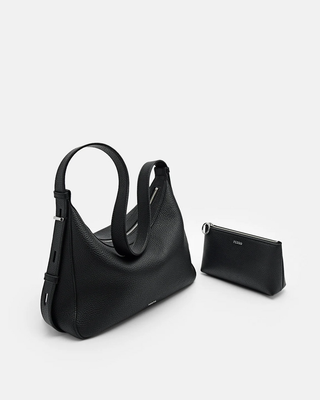 Demi Leather Shoulder Bag - Black