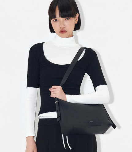 Demi Leather Shoulder Bag - Black