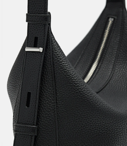 Demi Leather Shoulder Bag - Black