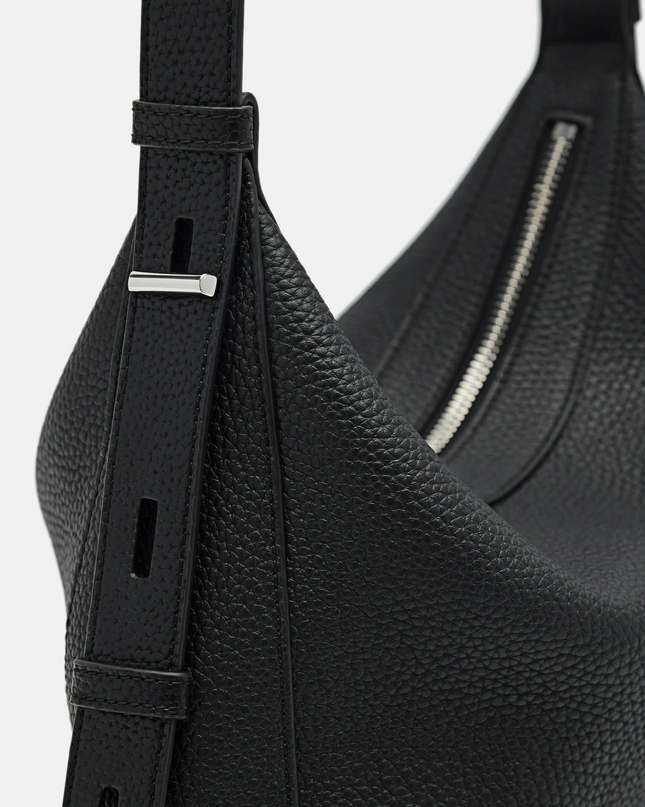 Demi Leather Shoulder Bag - Black