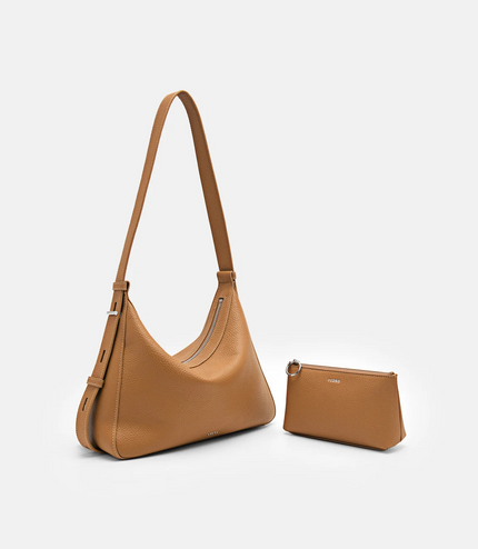 Demi Leather Shoulder Bag - Cognac