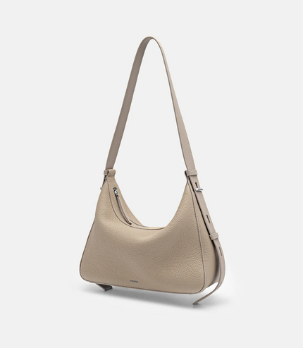 Demi Leather Shoulder Bag - Taupe