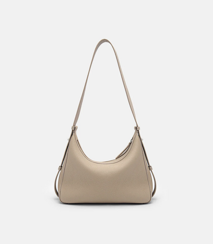 Demi Leather Shoulder Bag - Taupe