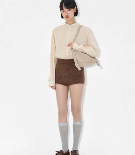 Demi Leather Shoulder Bag - Taupe