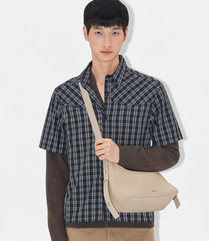 Demi Leather Shoulder Bag - Taupe