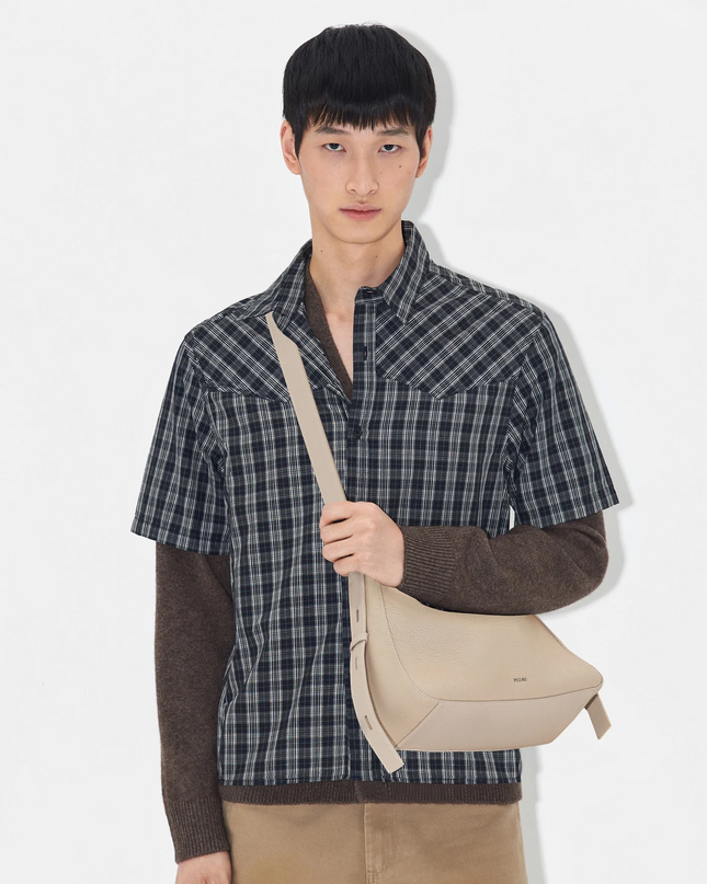 Demi Leather Shoulder Bag - Taupe