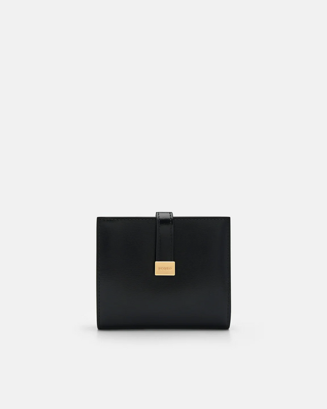 PEDRO Studio Farida Leather Bi-Fold Coin Wallet - Black