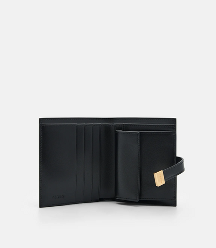 PEDRO Studio Farida Leather Bi-Fold Coin Wallet - Black