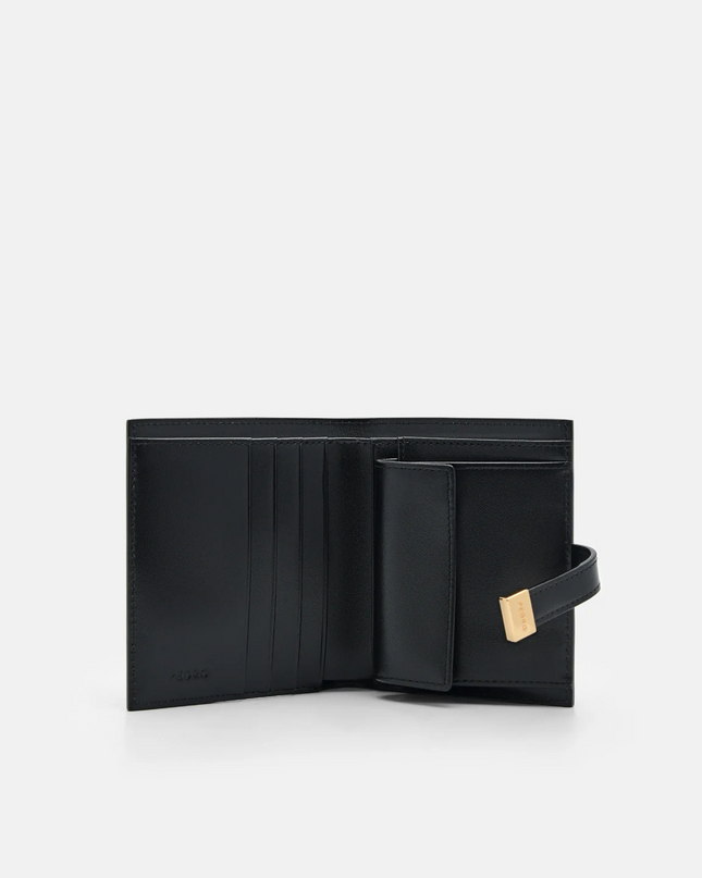 PEDRO Studio Farida Leather Bi-Fold Coin Wallet - Black
