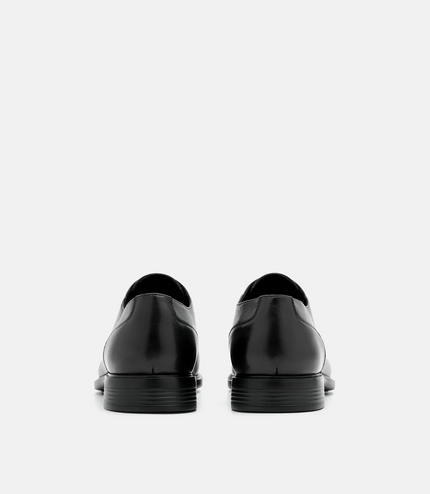 Altitude Lightweight Burnished Leather Oxford Shoes - Black