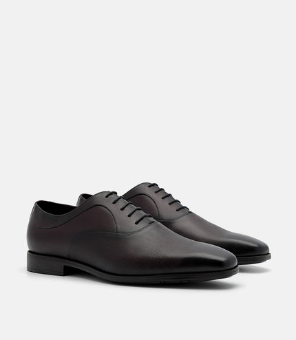 Altitude Lightweight Leather Oxford Shoes - Dark Brown