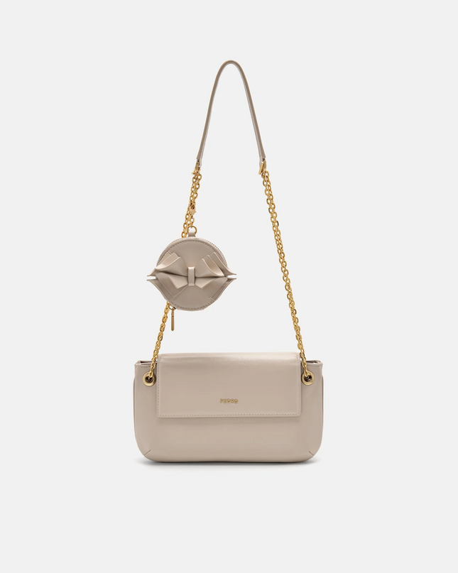 Textured Bow Phone Pouch - Sand