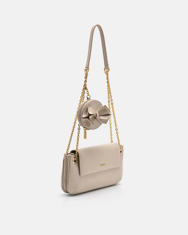 Textured Bow Phone Pouch - Sand