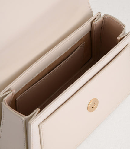Buckled Croc-Effect Shoulder Bag