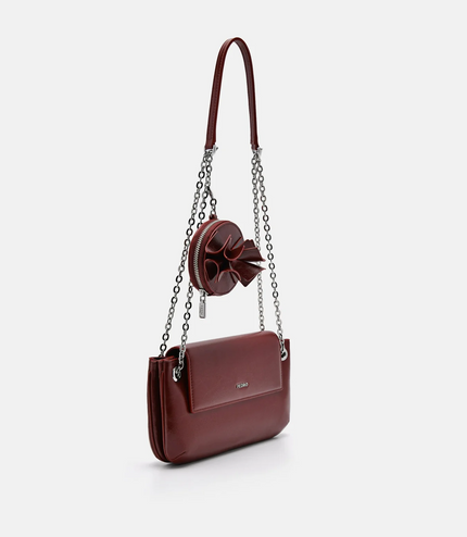 Textured Bow Phone Pouch - Wine