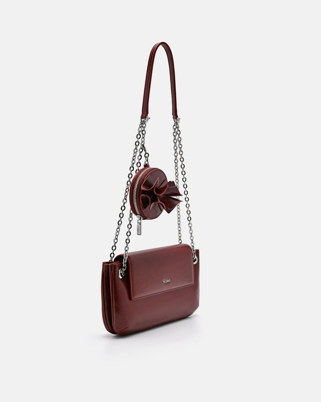 Textured Bow Phone Pouch - Wine