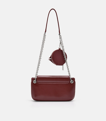 Textured Bow Phone Pouch - Wine