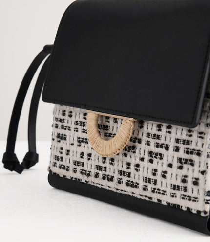 Tweed Shoulder Bag in Two-Tone
