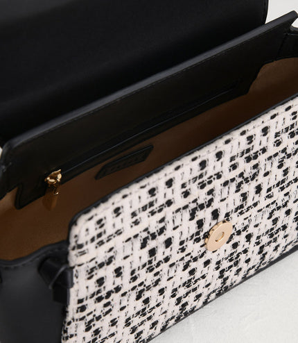 Tweed Shoulder Bag in Two-Tone