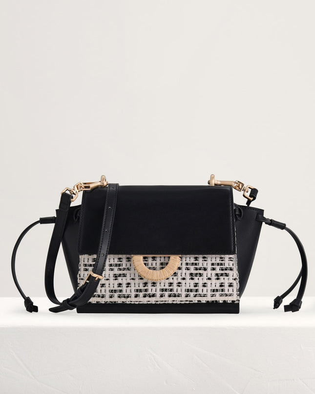 Tweed Shoulder Bag in Two-Tone