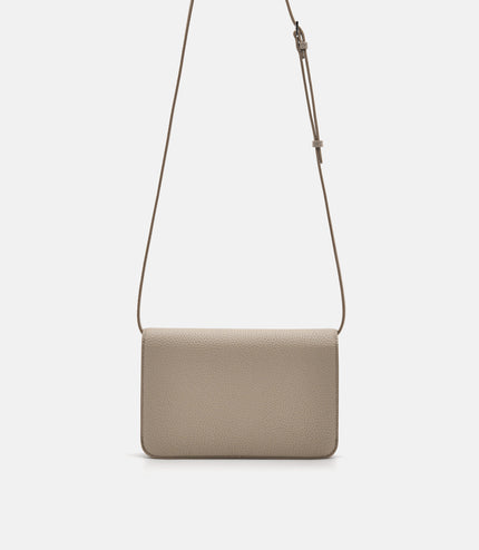 Embossed Leather Passport Holder - Taupe