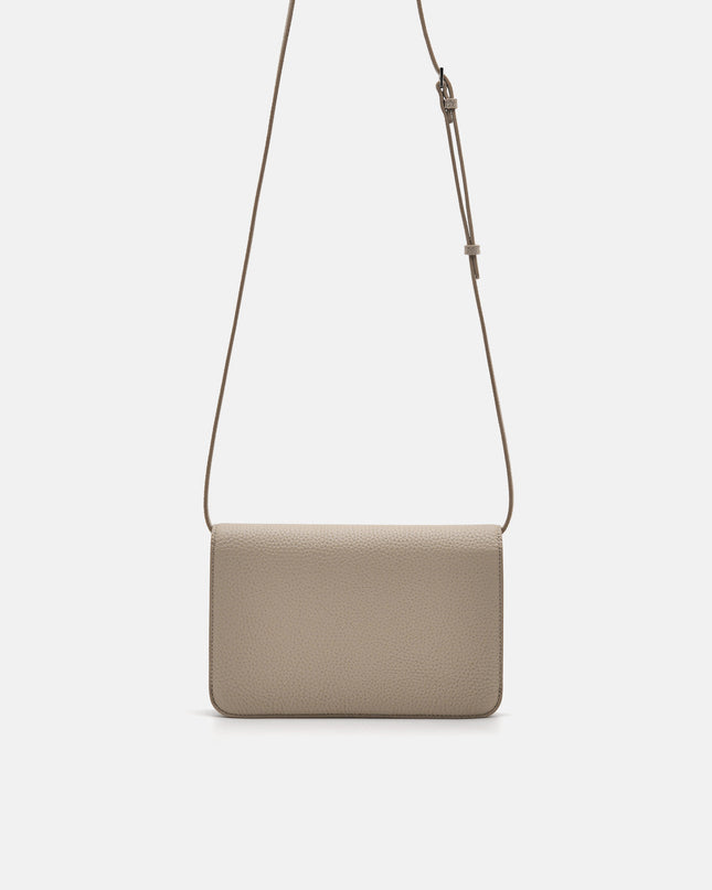 Embossed Leather Passport Holder - Taupe